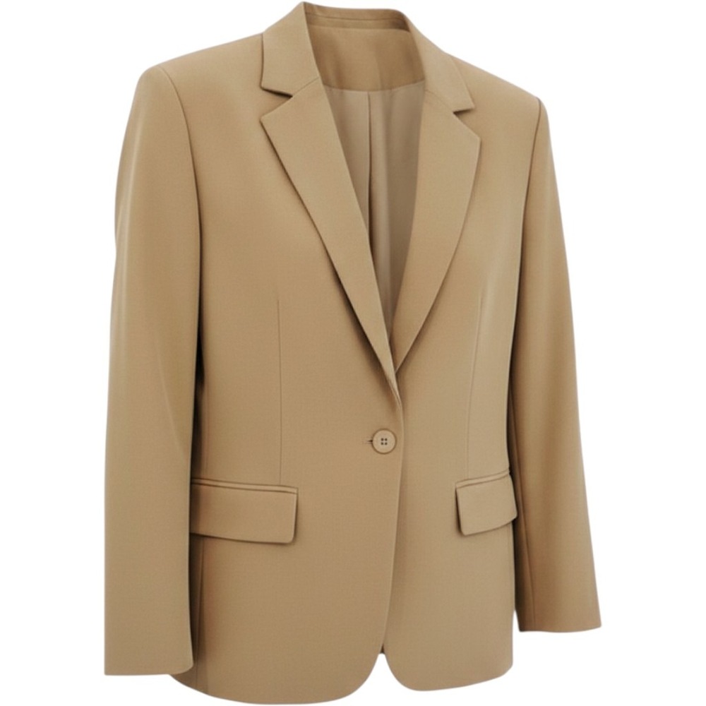 A New Day Tan Lined Blazer Womens XXL Beige Single Button Career Jacket G8D118